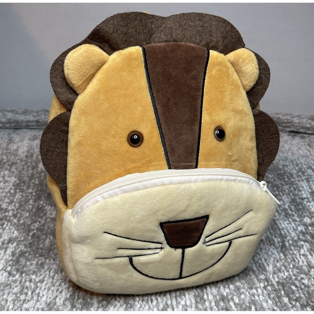 Cute Plush Lion Toddler Backpack – Soft Preschool Mini Travel Bag EUC